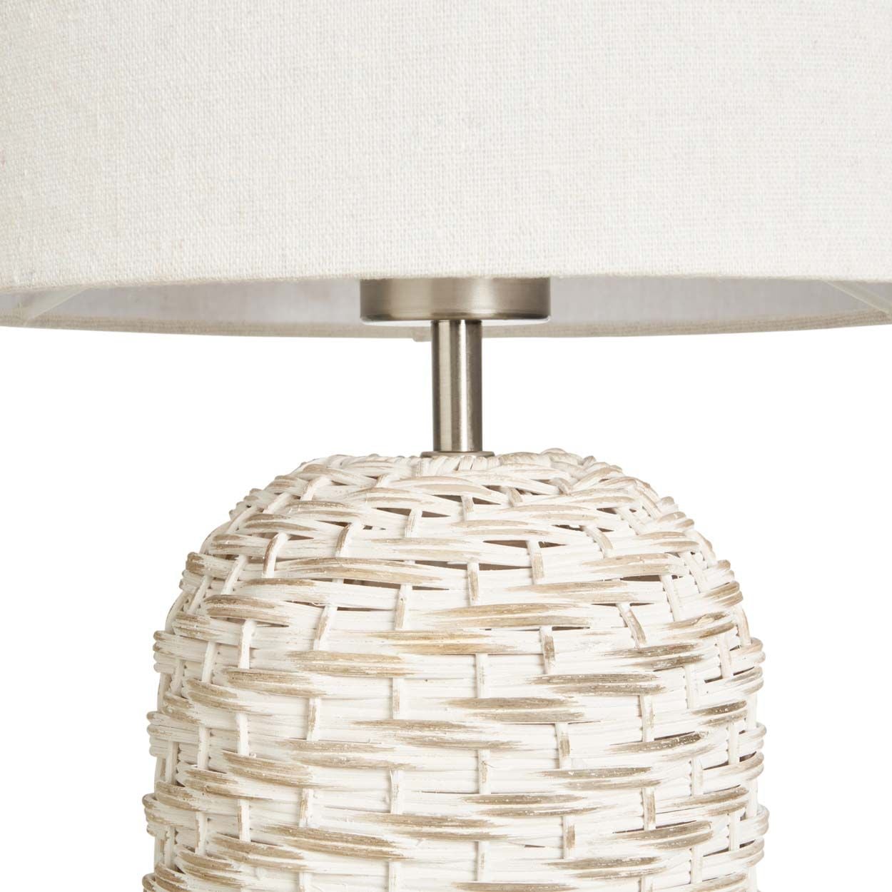 Novaro Rattan Table Lamp White