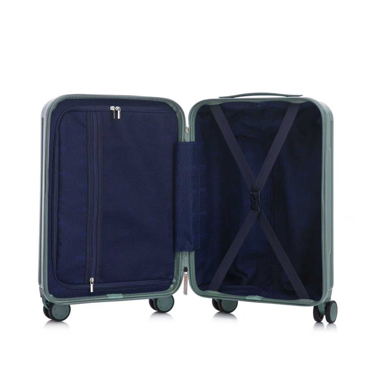 Cabin Suitcase With Laptop Sleeve Green Grey  55.5cm