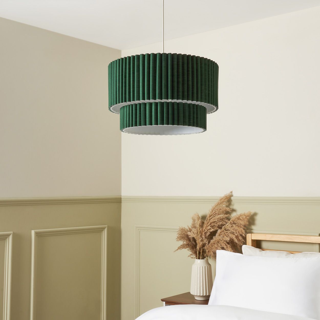 Tallarn Double Tier Pleated Shade Green