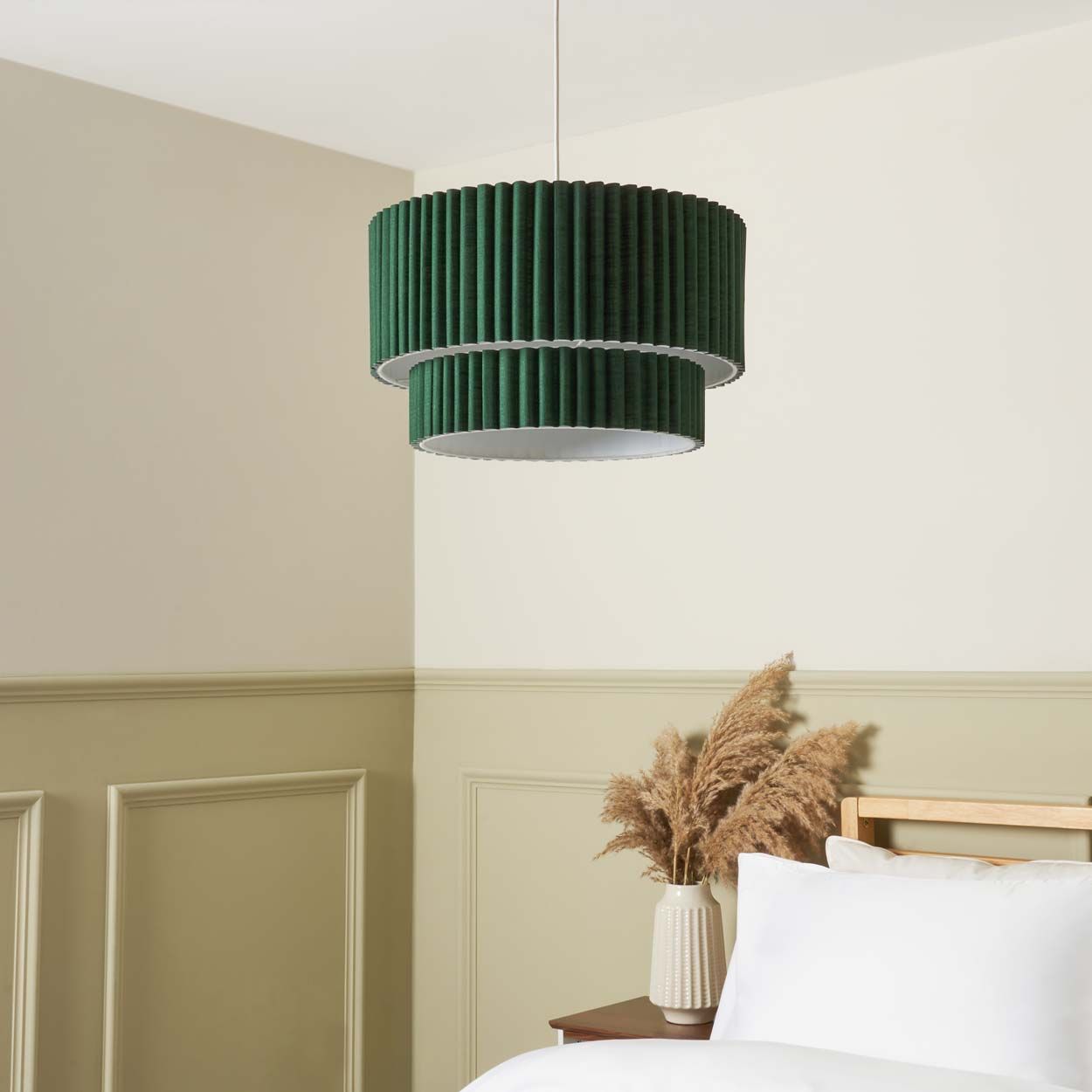 Tallarn Double Tier Pleated Shade Green
