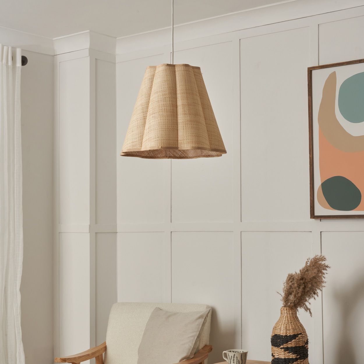 Lostock Scalloped Cone Shade Natural