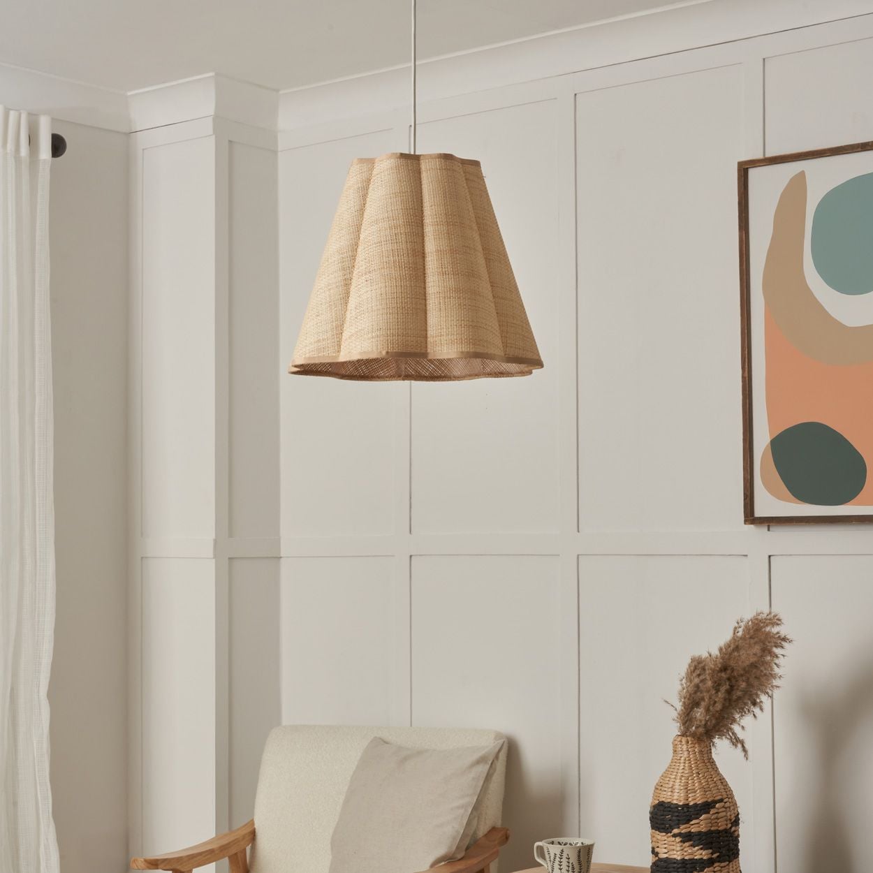 Lostock Scalloped Cone Shade Natural