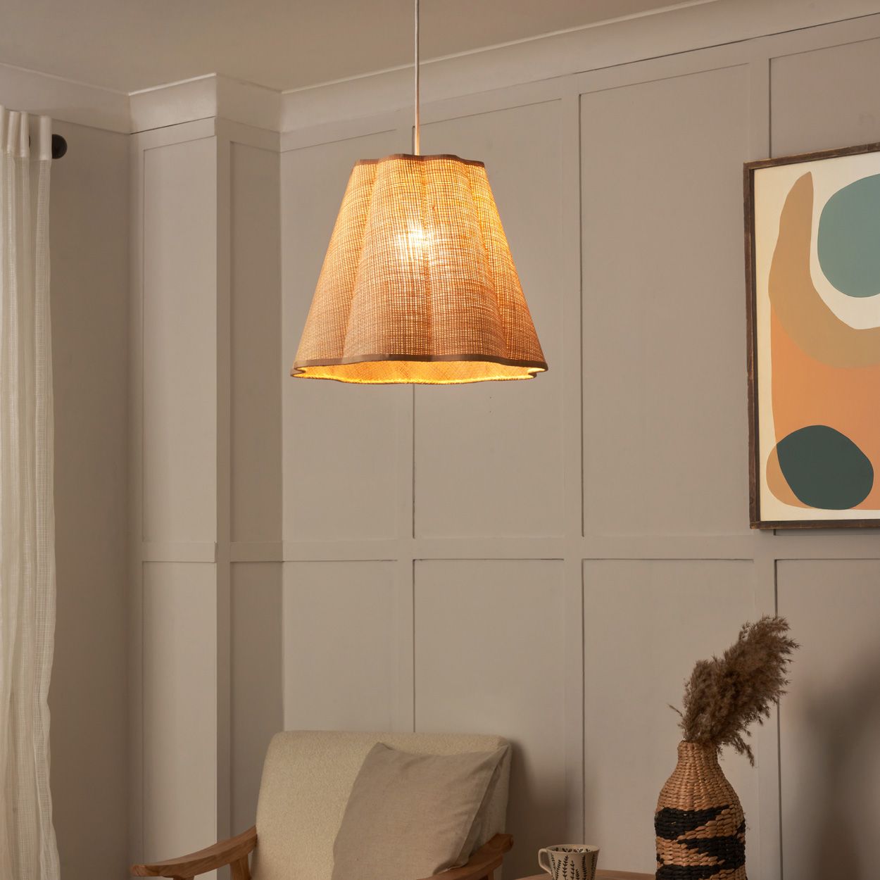 Lostock Scalloped Cone Shade Natural