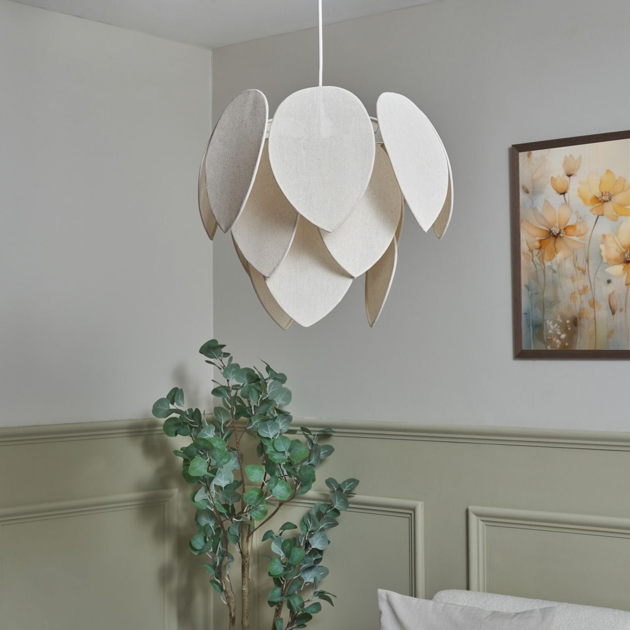 Moulton Leaf Fabric Shade Natural