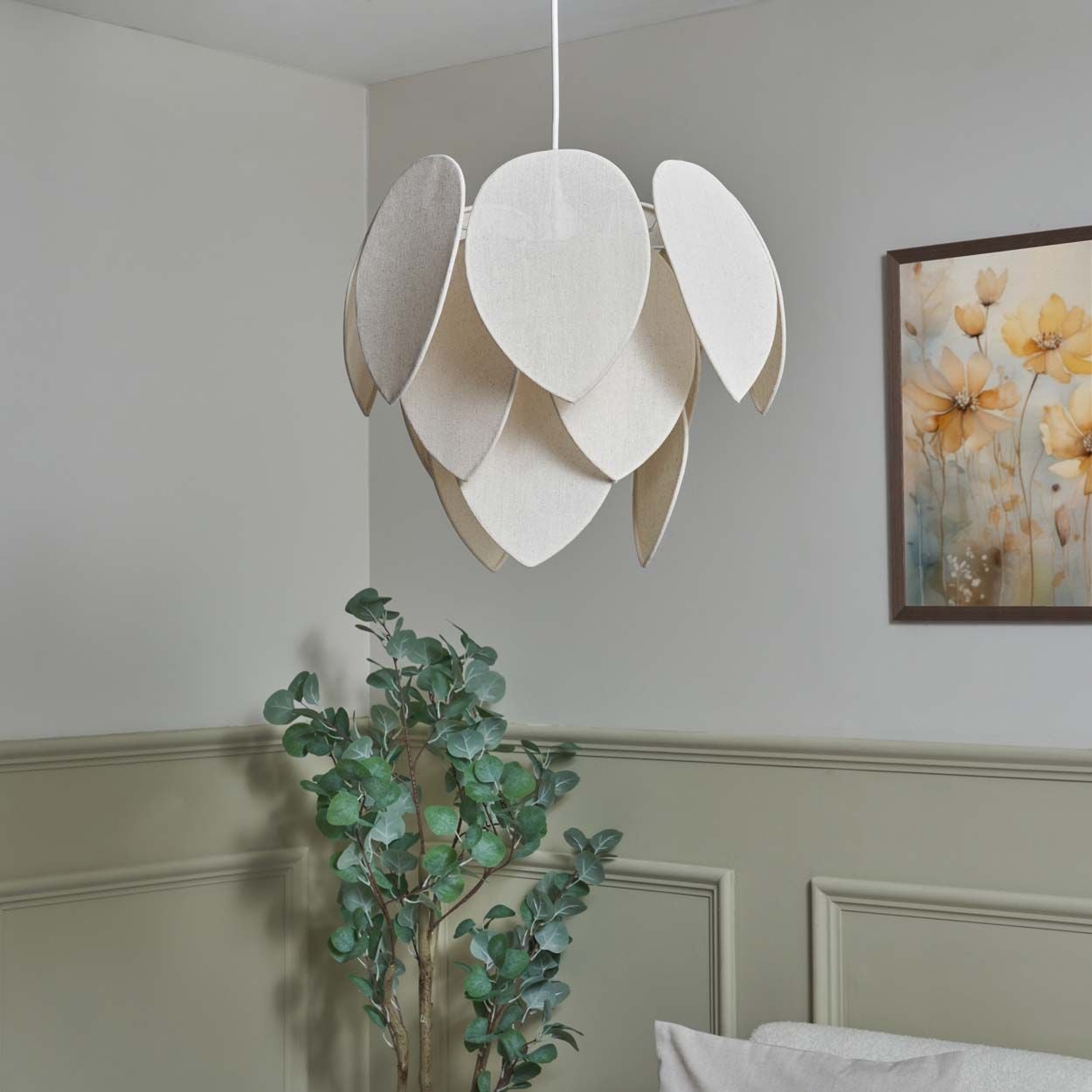 Moulton Leaf Fabric Shade Natural