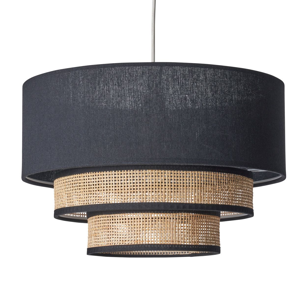 Aston 3 Tier Rattan Shade Grey Natural