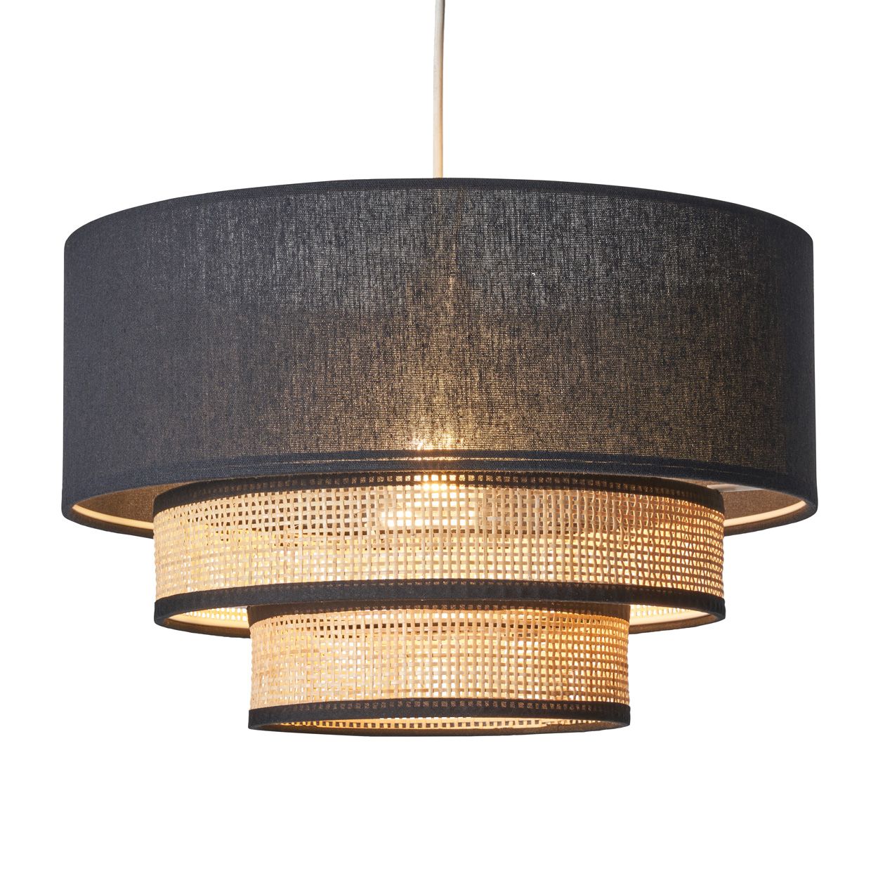 Aston 3 Tier Rattan Shade Grey Natural