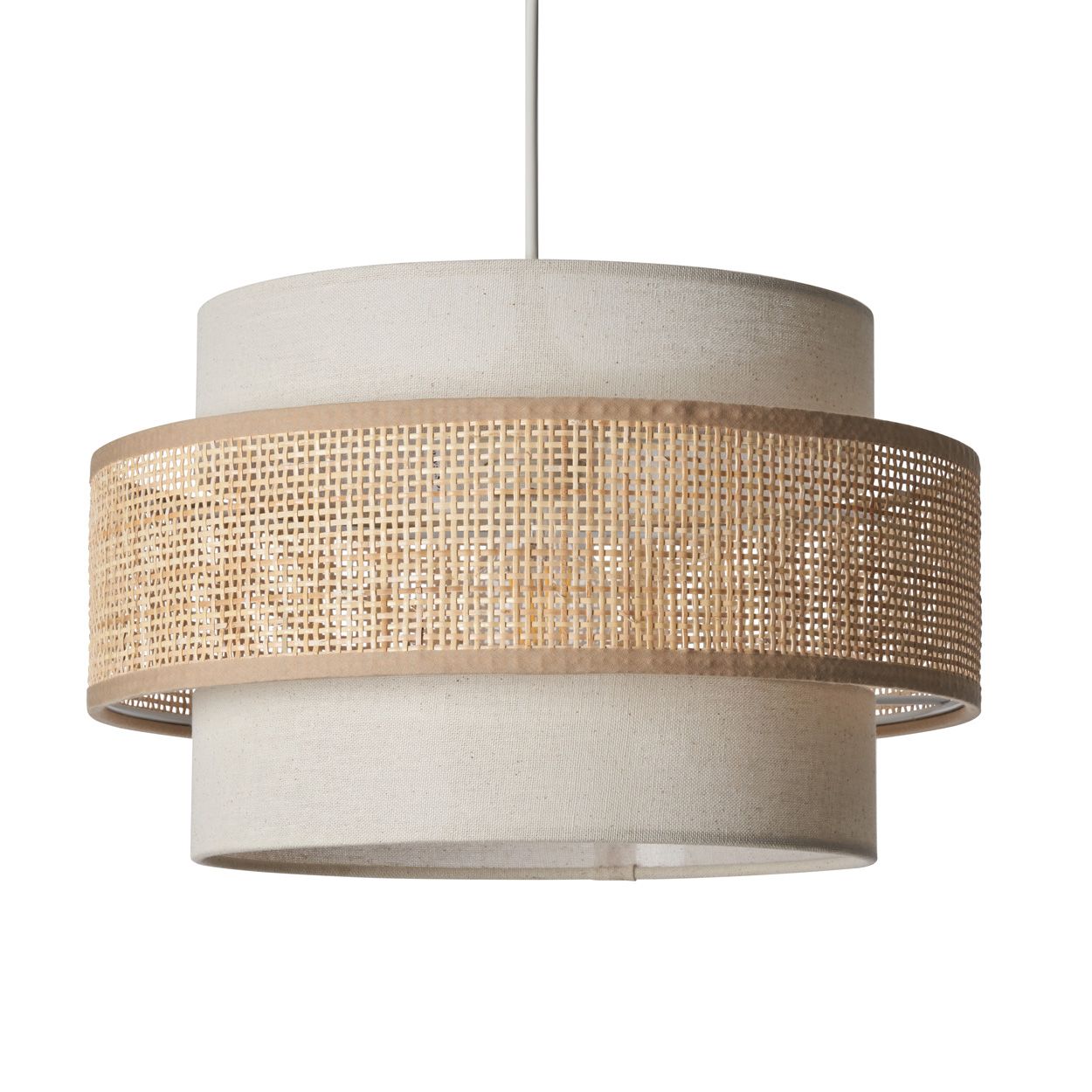 Kealey 3 Tier Rattan Seeded Cotton Shade Natural