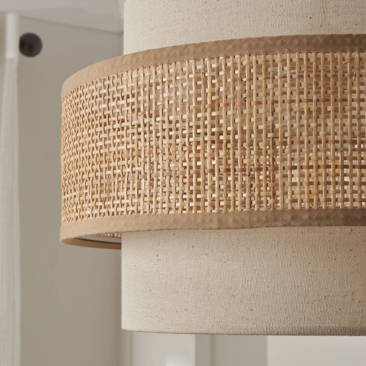 Kealey 3 Tier Rattan Seeded Cotton Shade Natural
