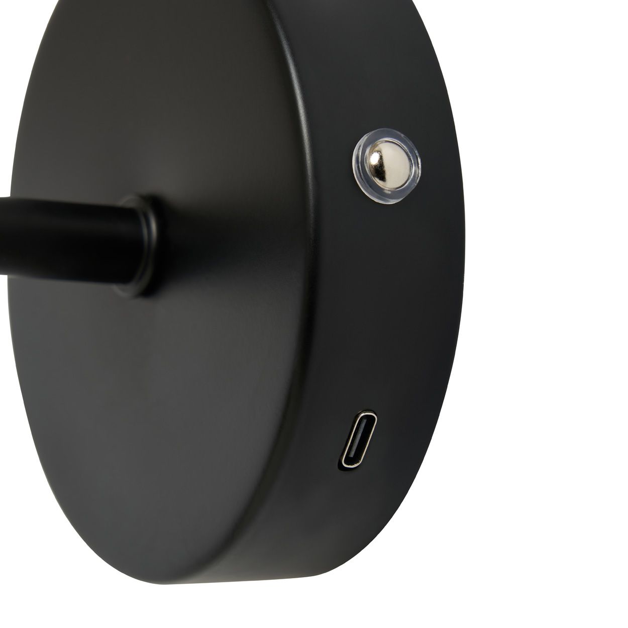 Austell Usb-C Rechargeable Shaded Wall Light Black