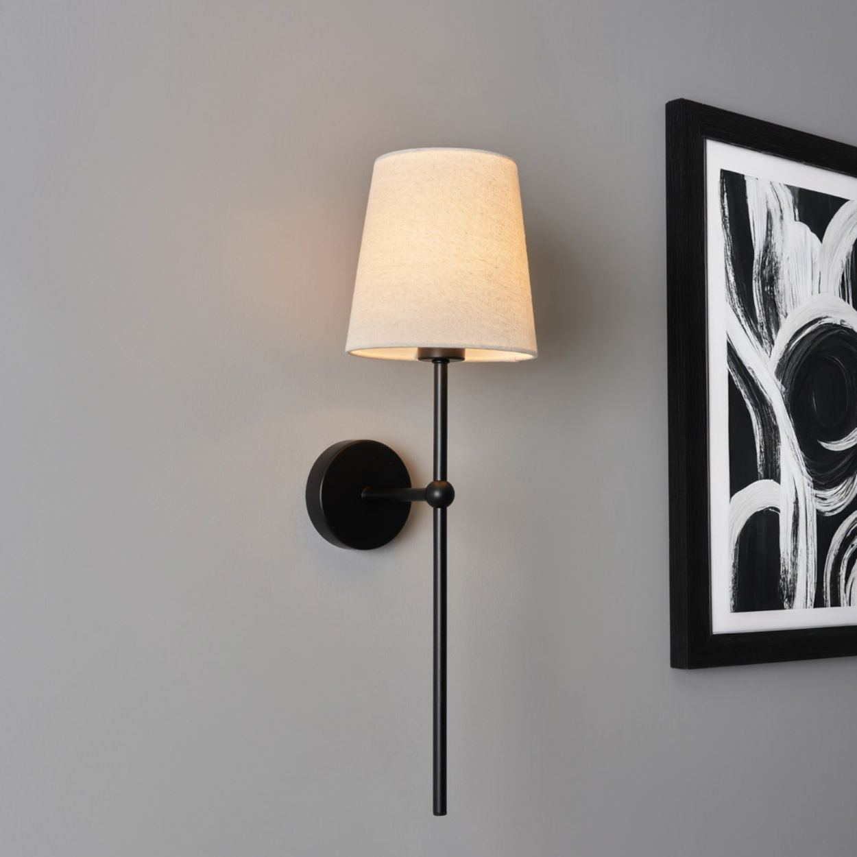 Austell Usb-C Rechargeable Shaded Wall Light Black