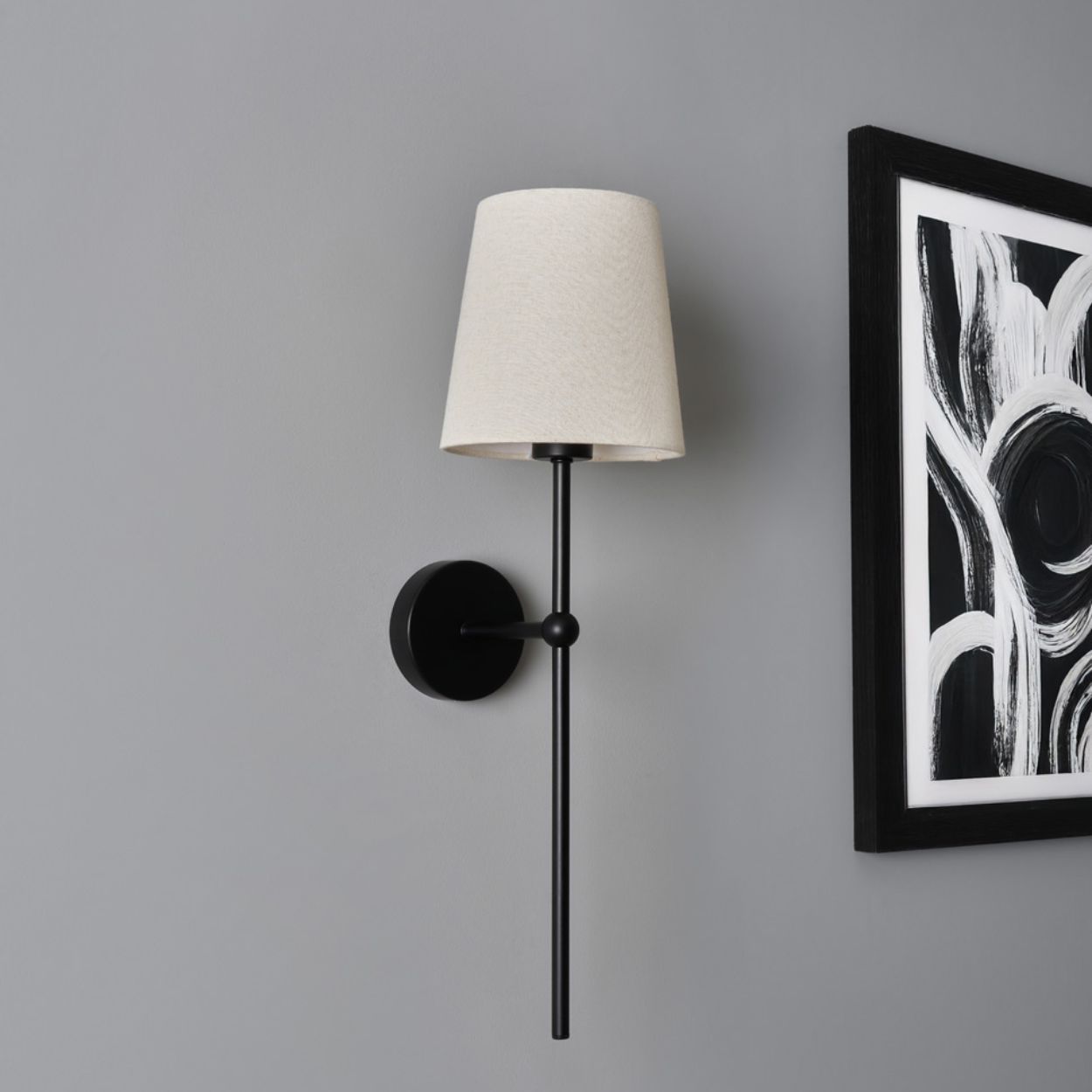 Austell Usb-C Rechargeable Shaded Wall Light Black
