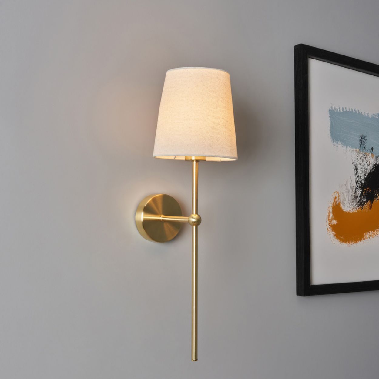 Austell Usb-C Rechargeable Shaded Wall Light Brass