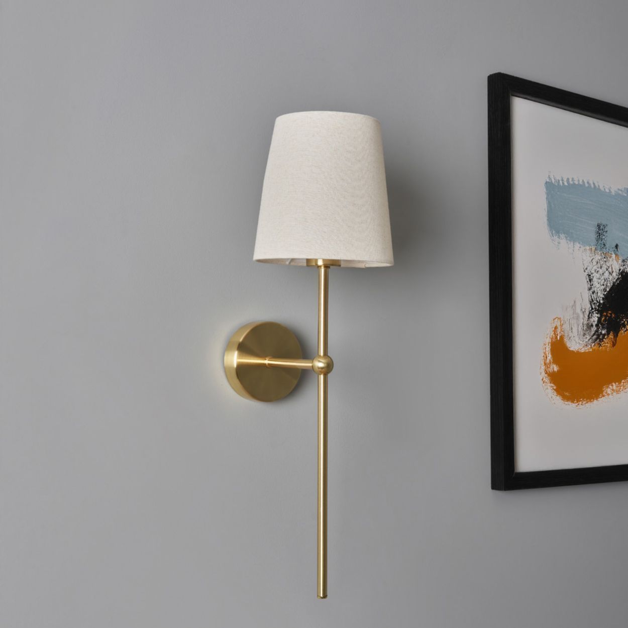 Austell Usb-C Rechargeable Shaded Wall Light Brass