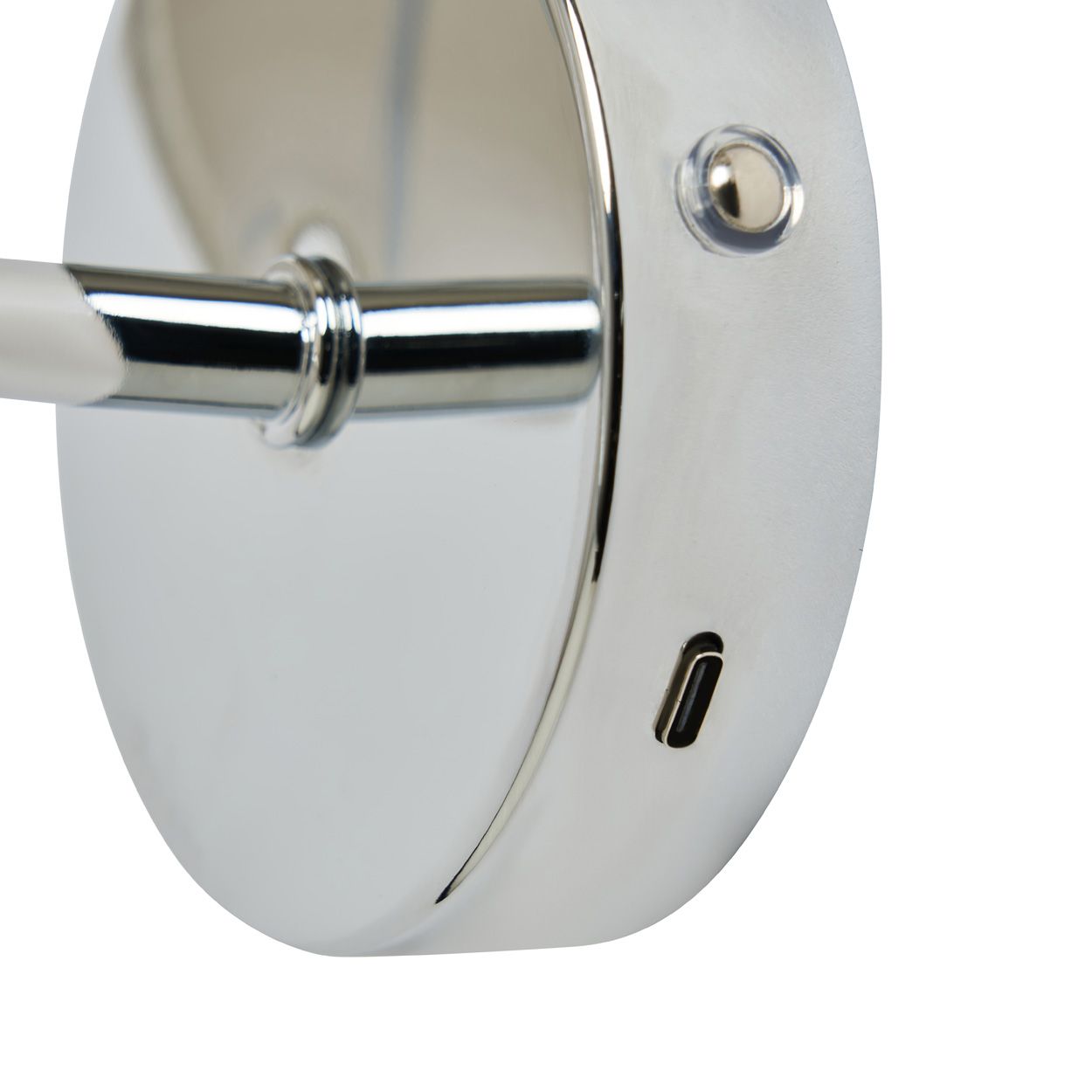 Austell Usb-C Rechargeable Shaded Wall Light Chrme