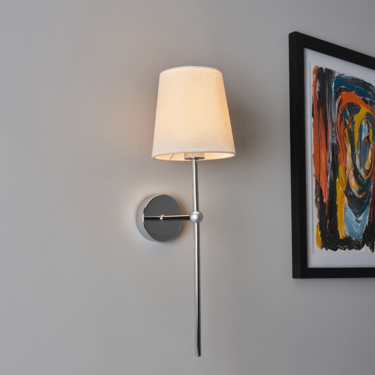 Austell Usb-C Rechargeable Shaded Wall Light Chrme