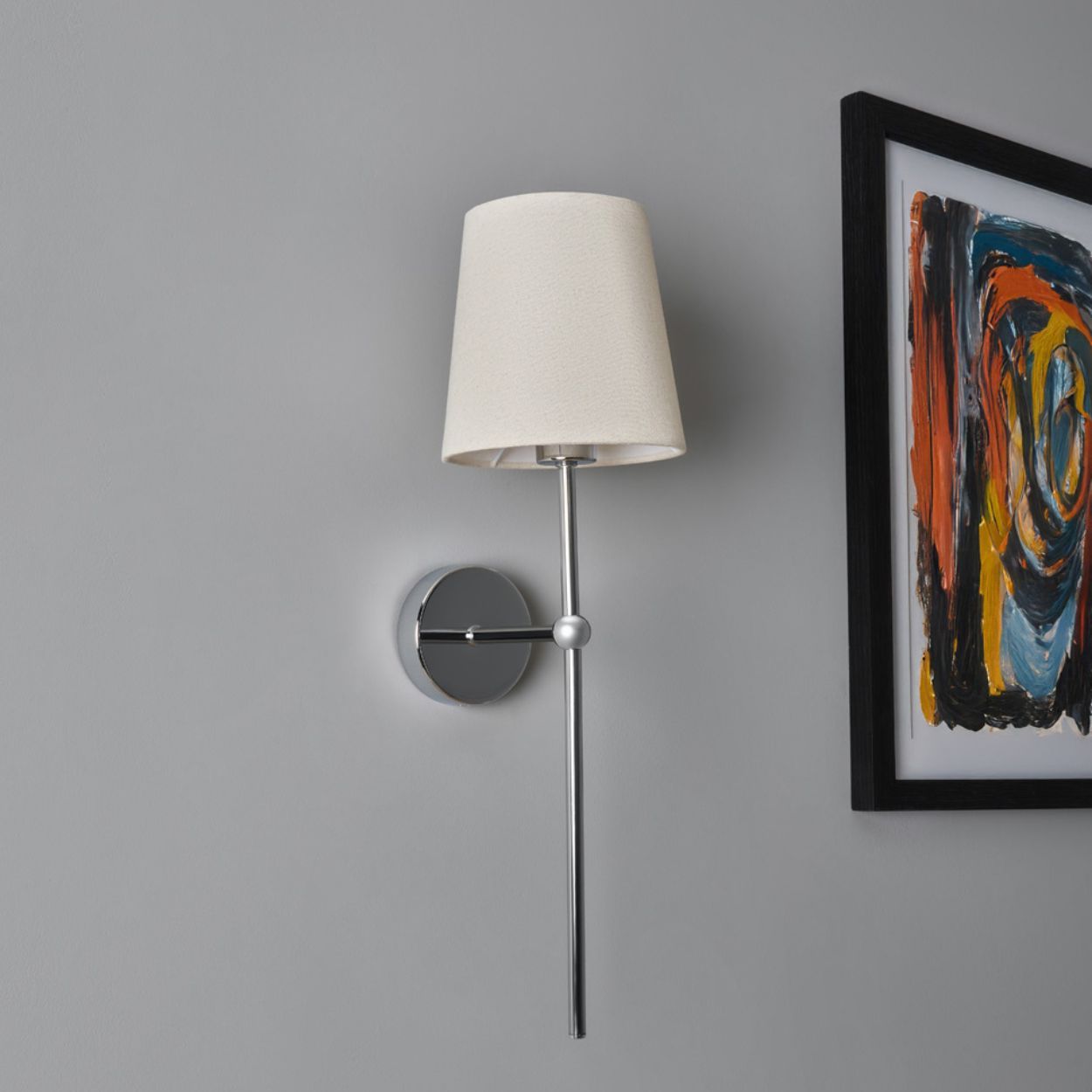 Austell Usb-C Rechargeable Shaded Wall Light Chrme