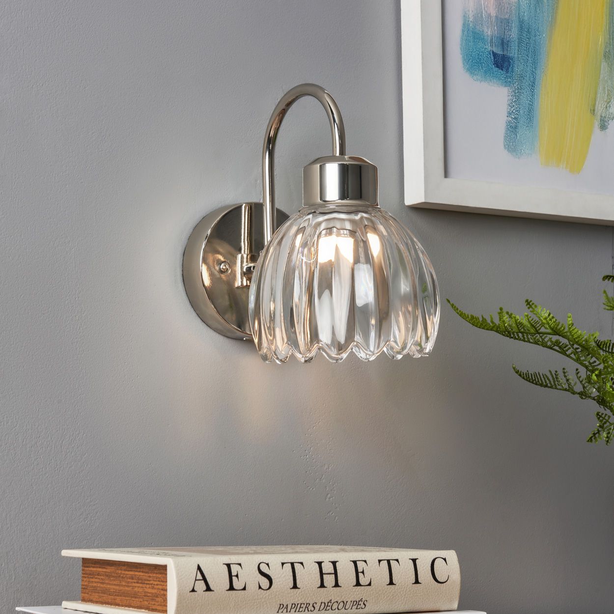 Cowley Led 1.5W Rechargeable Wall Light Nickel