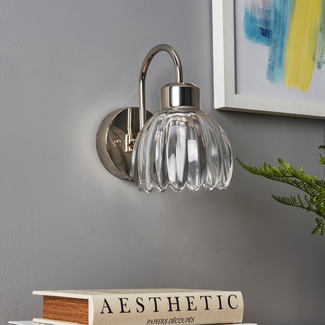 Cowley Led 1.5W Rechargeable Wall Light Nickel
