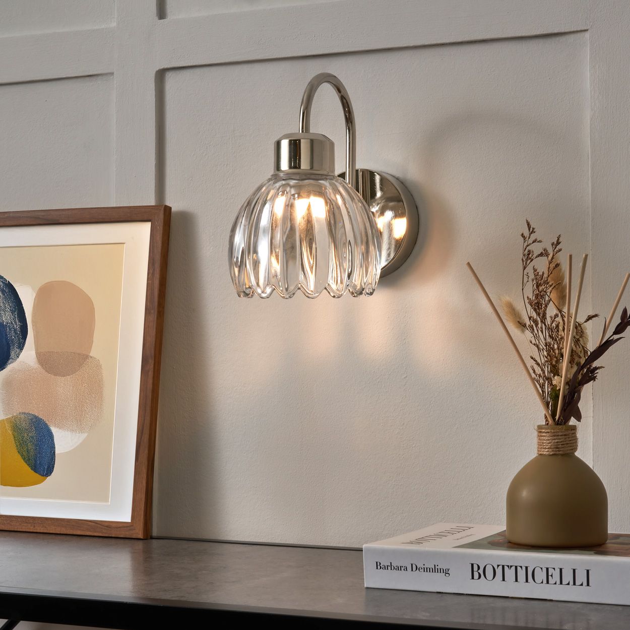 Cowley Led 1.5W Rechargeable Wall Light Nickel