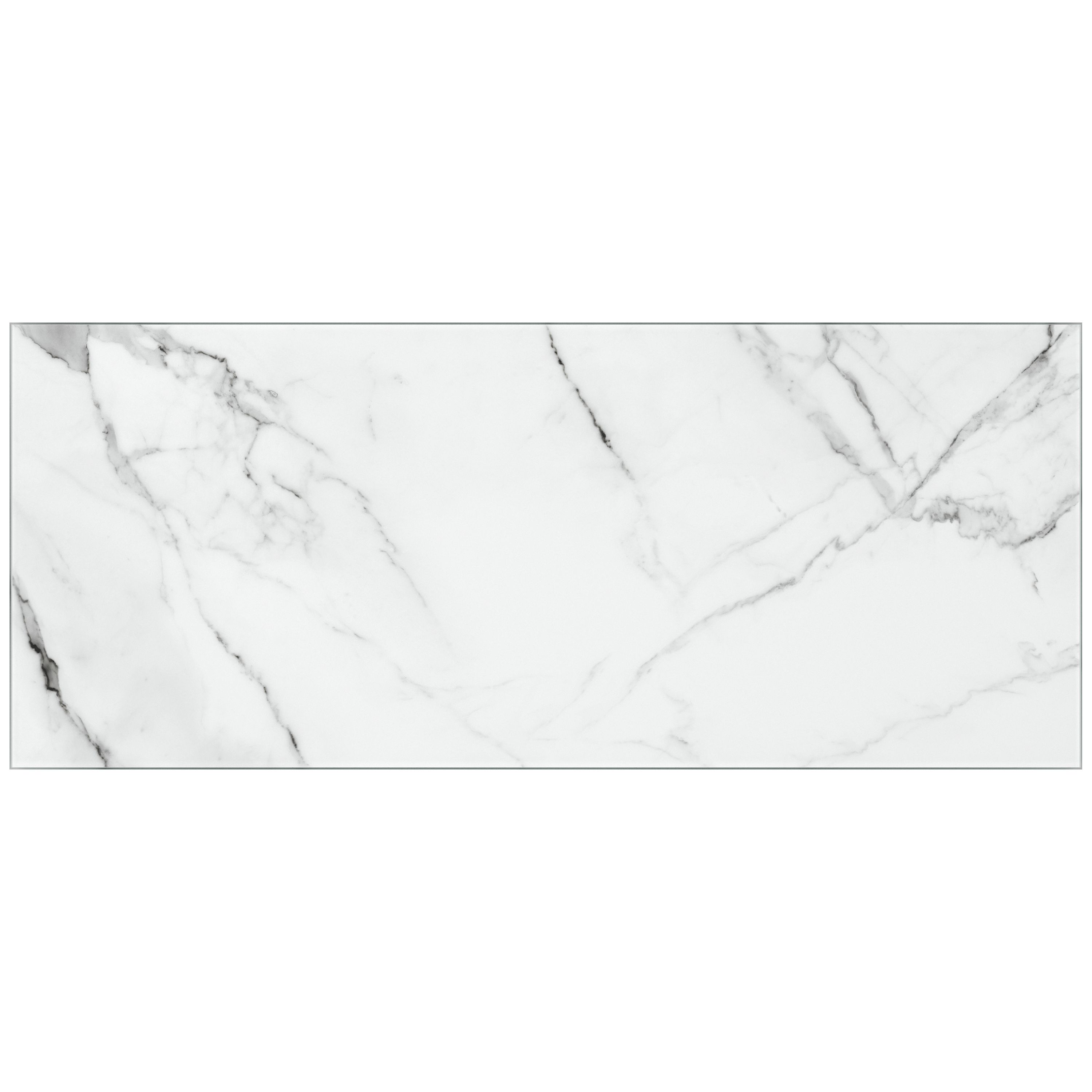 Carrara Marble Glass Bathroom Splashback 250x600mm