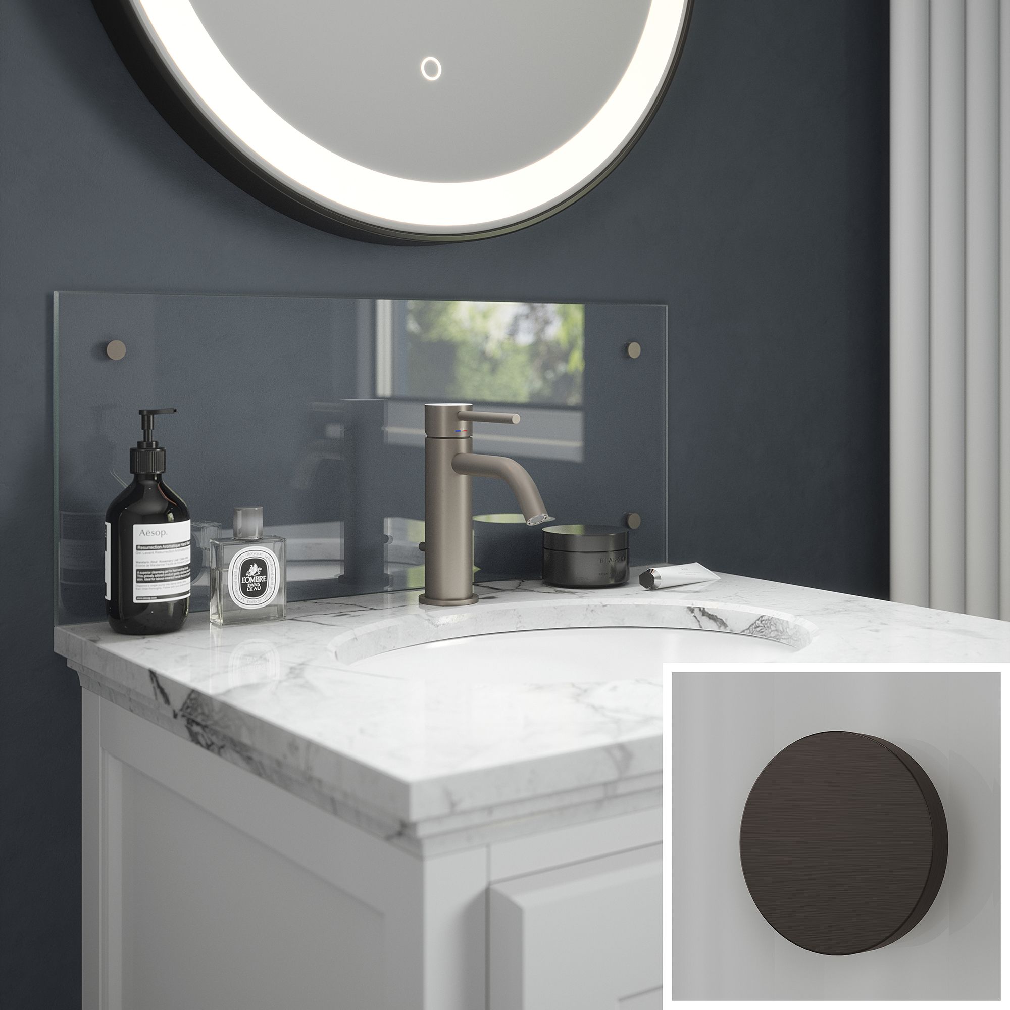 Clear Glass Splashback Bronze 250x500mm