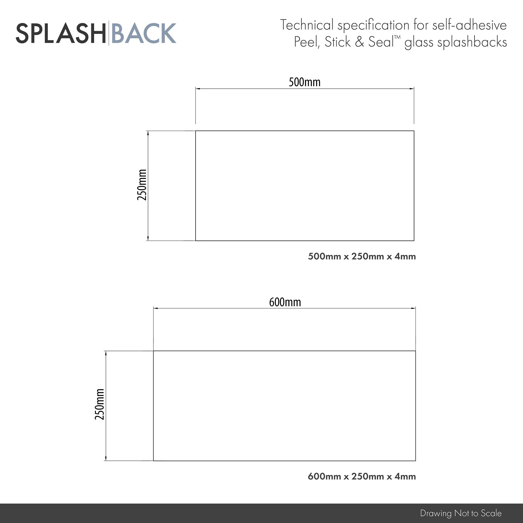 Light Gold Glass Bathroom Splashback 250x600mm