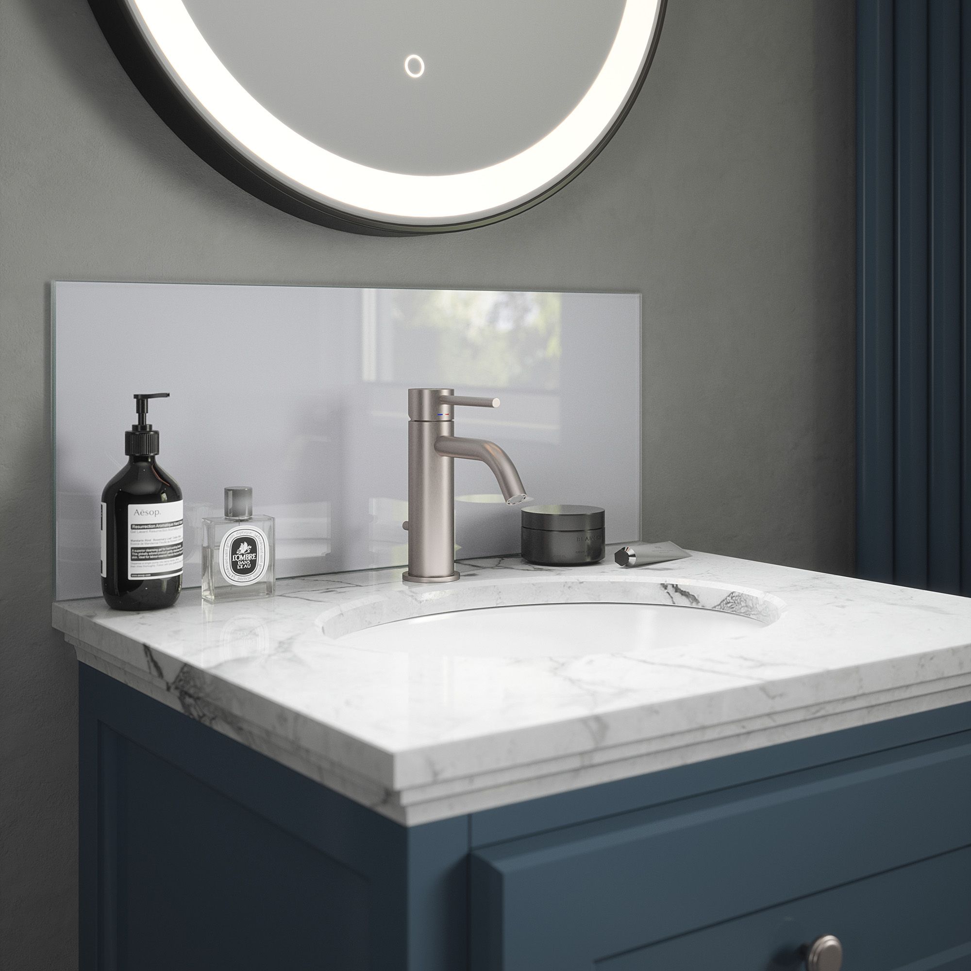 Pearl Glass Bathroom Splashback 250x500mm