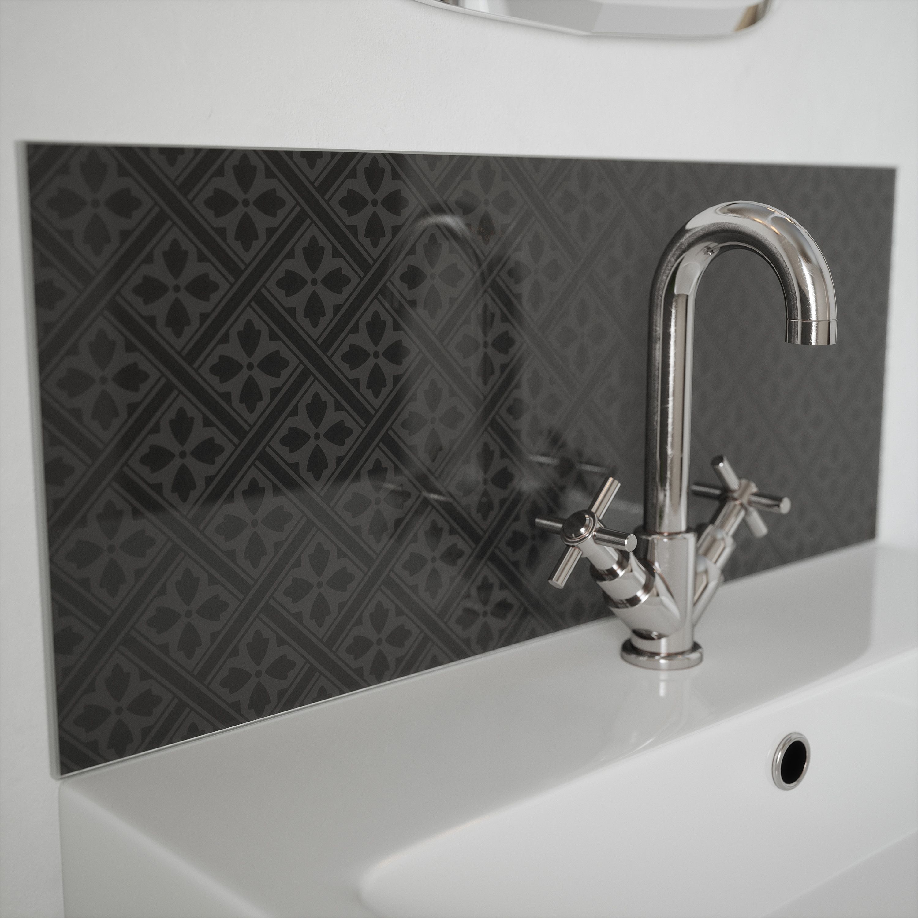 Laura Ashley Mr Jones Charcoal Splashback 25x60cm