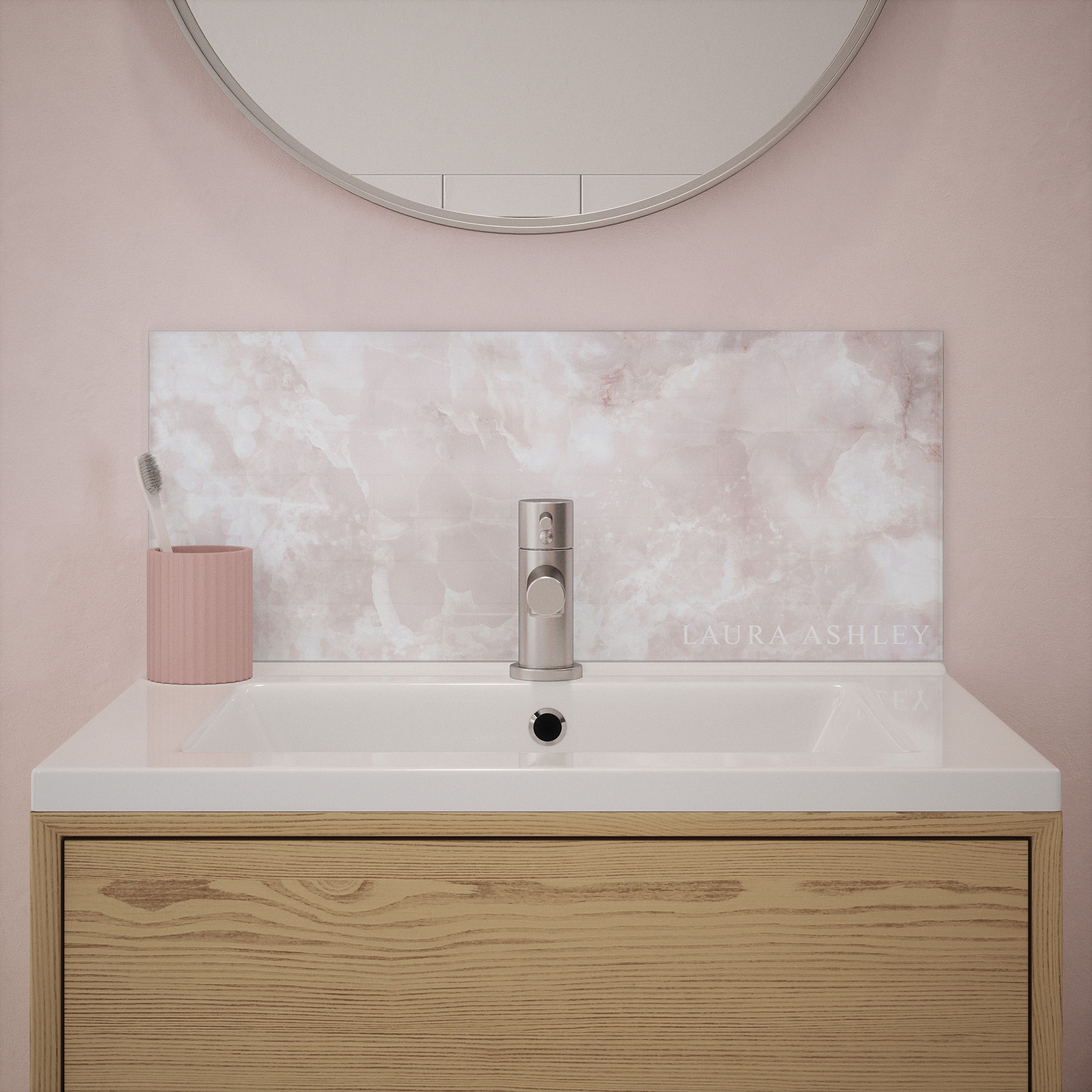 Laura Ashley Onyx Blush Splashback 25x60cm