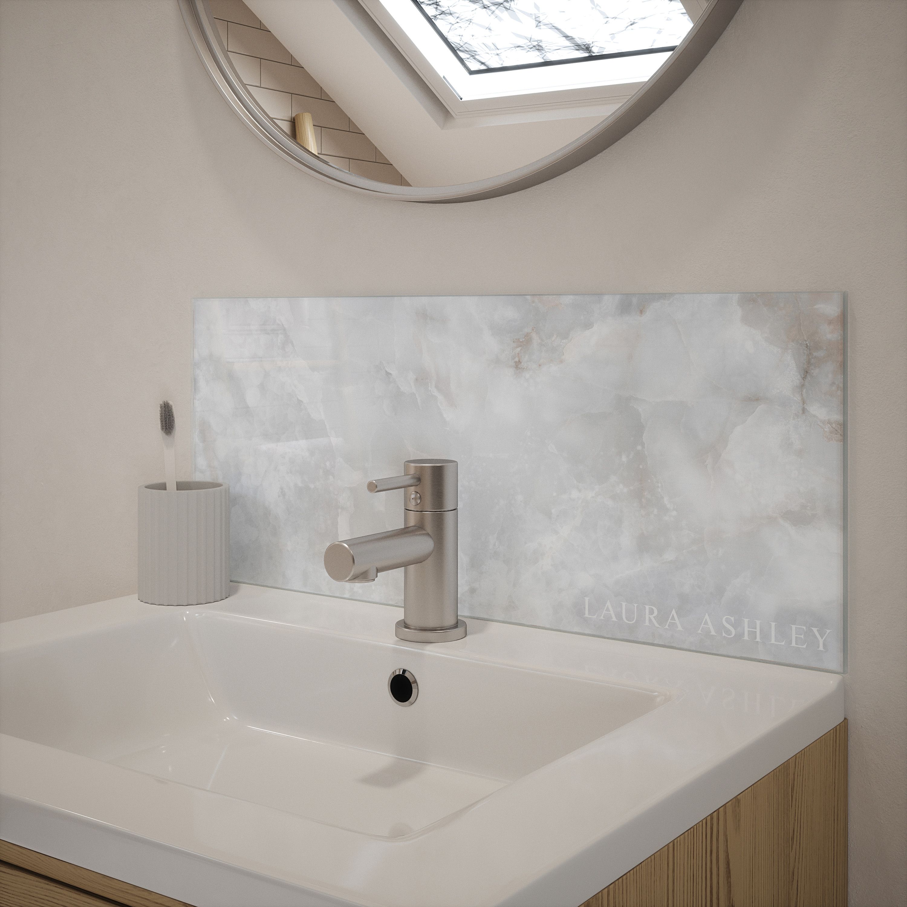 Laura Ashley Onyx Dove Grey Splashback 25x60cm