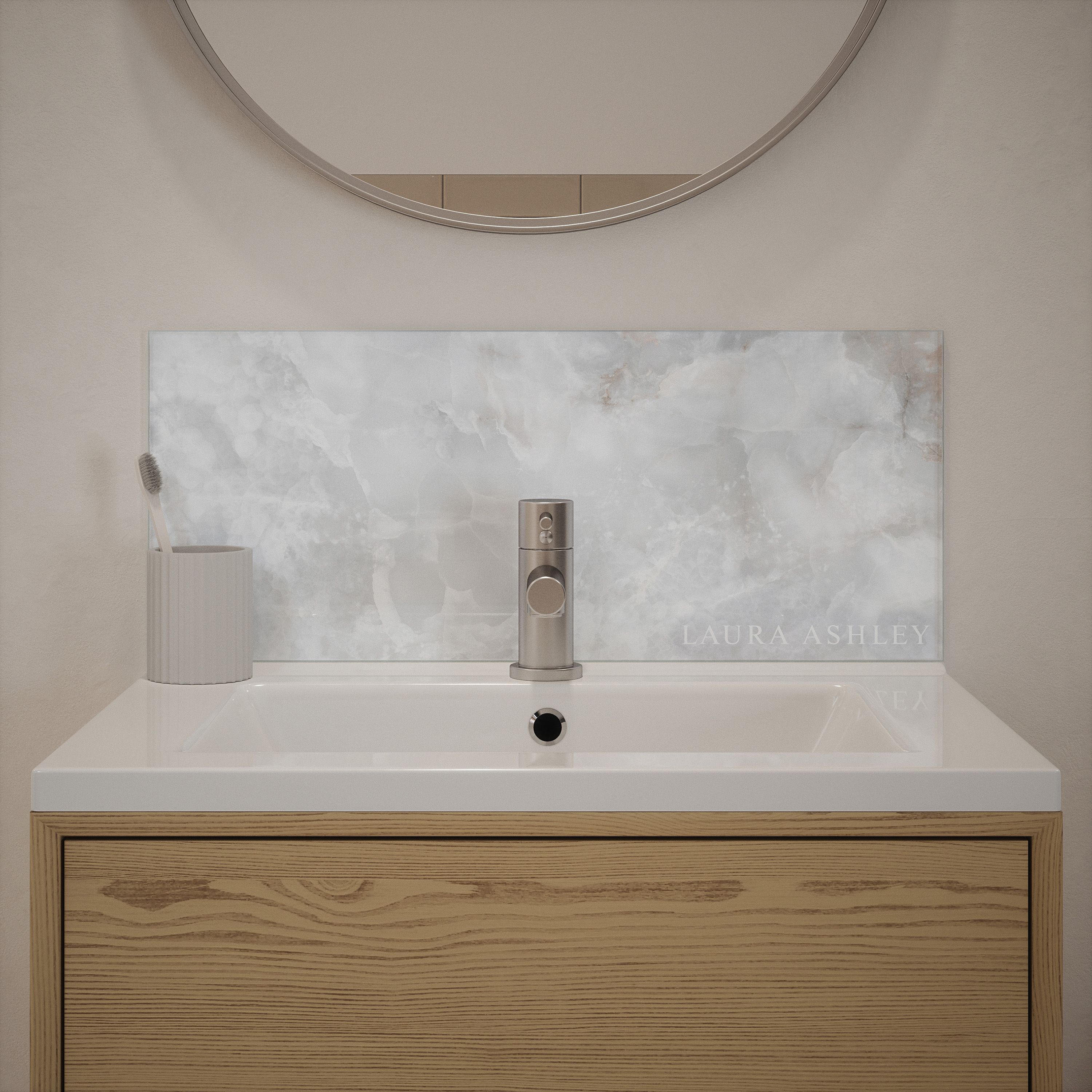 Laura Ashley Onyx Dove Grey Splashback 25x60cm