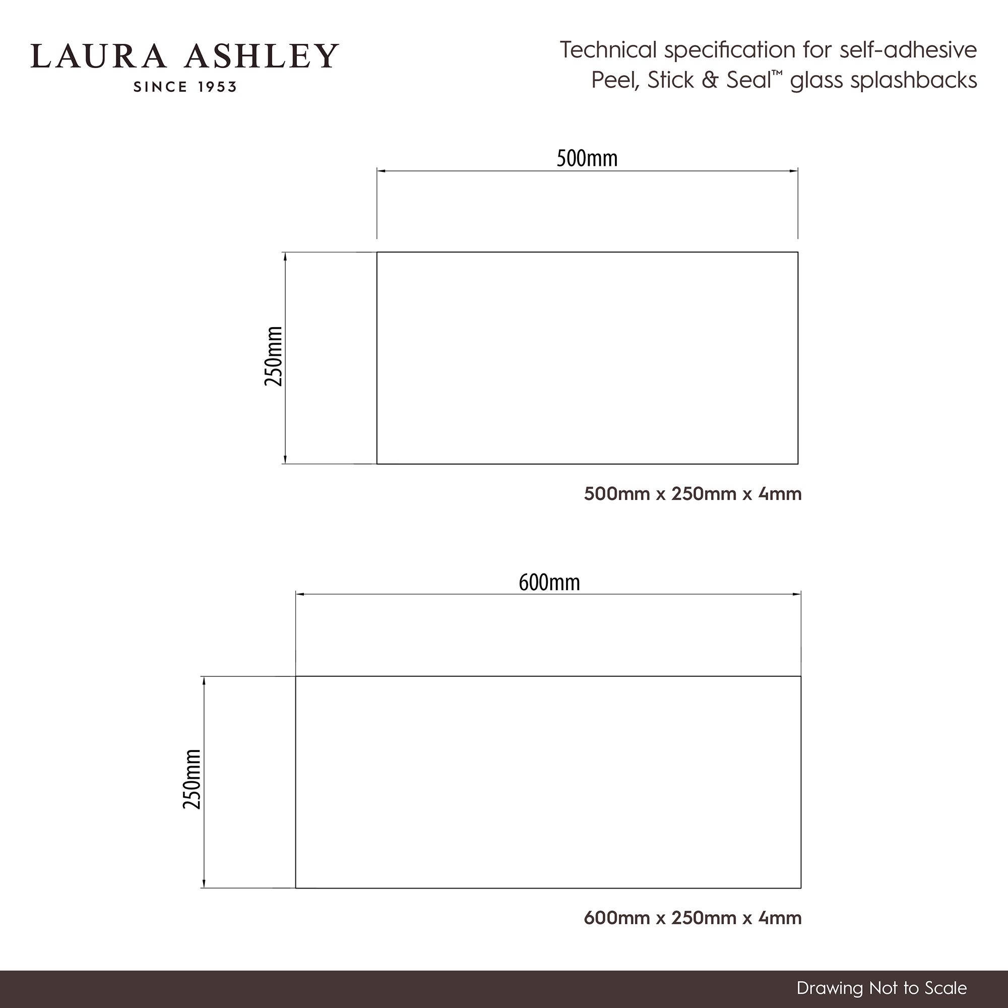 Laura Ashley Onyx Dove Grey Splashback 25x60cm