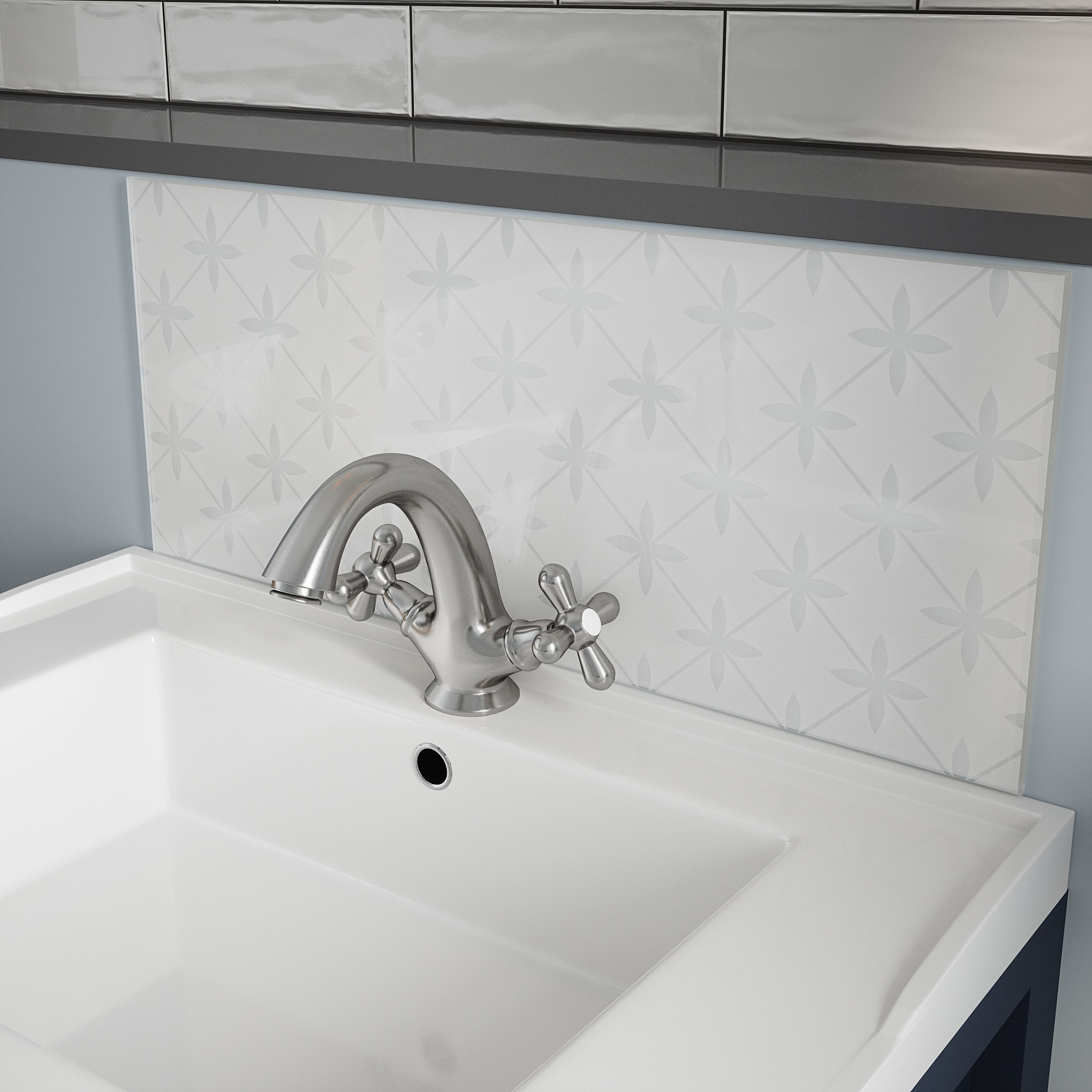 Laura Ashley Wicker Pearl White Splashback 25x60cm