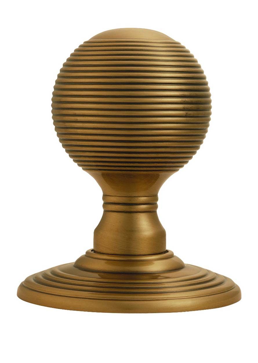 Reeded Knob Concealed Fix Florentine Bronze