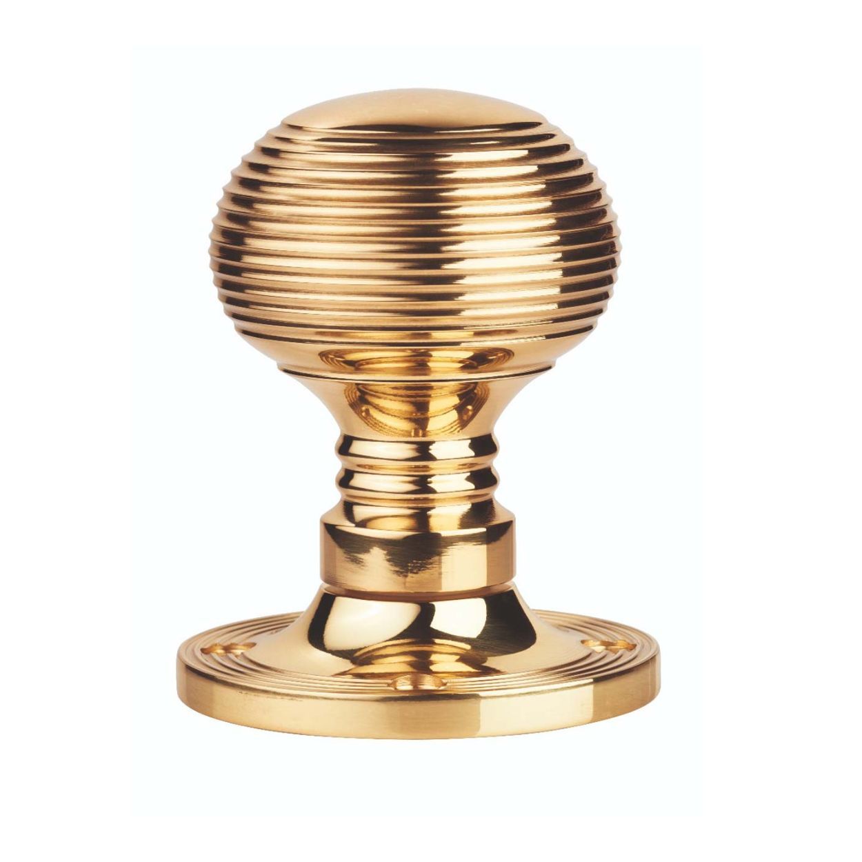 Queen Anne Mortice Knob In Polished Brass