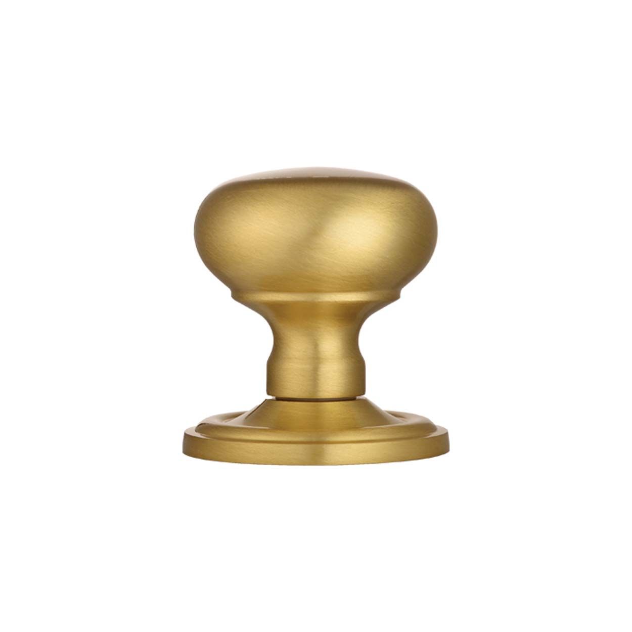 Victorian Mushroom Knob Con Fix Sat Brass