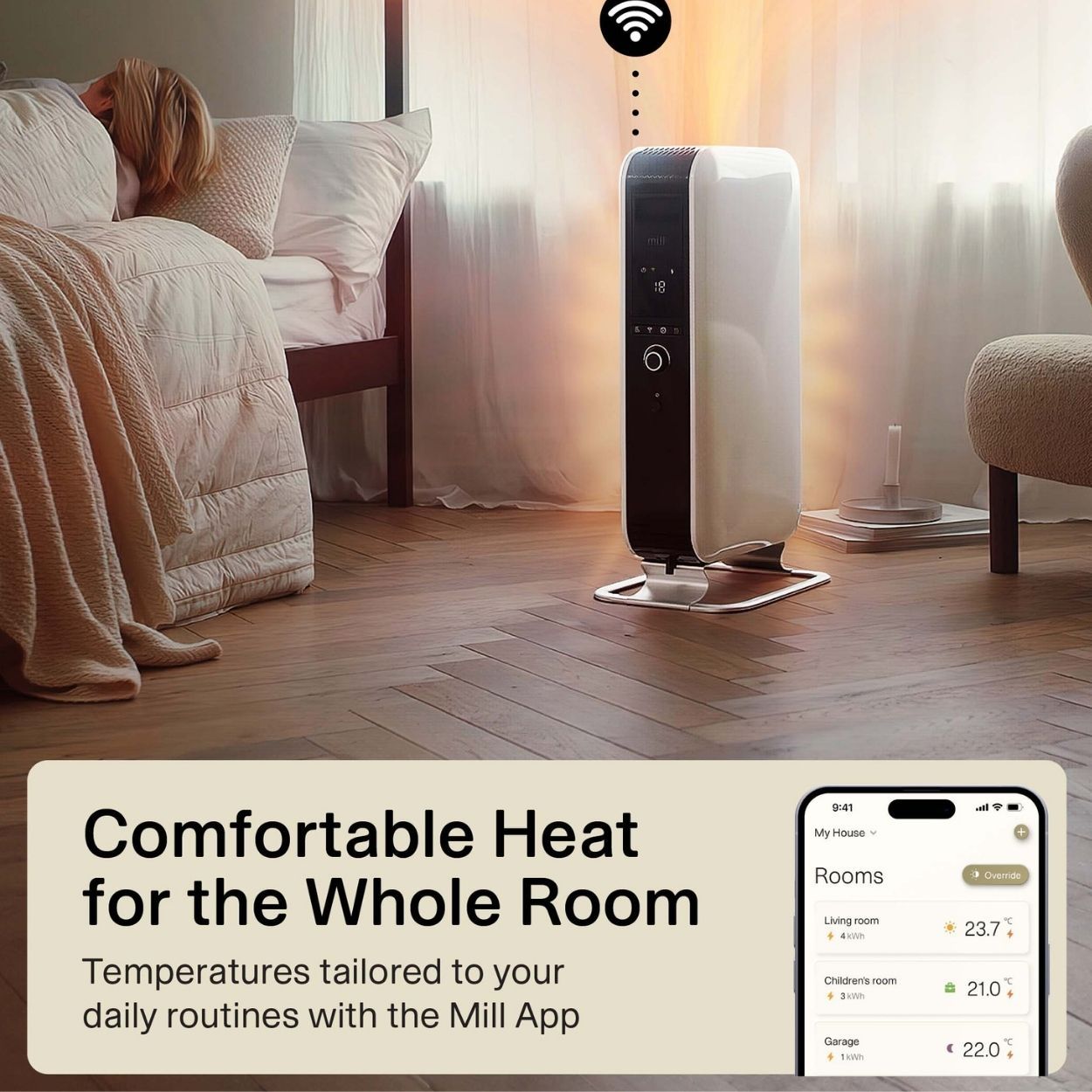 Mill Gentle Air WiFi Oil Filled Radiator 1500W  