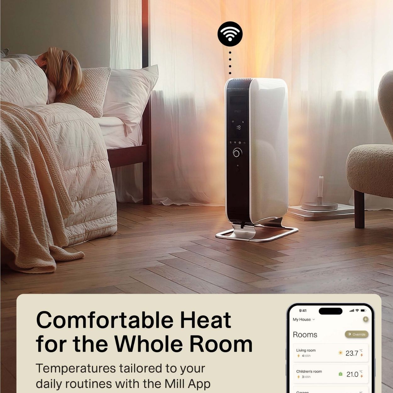 Mill Gentle Air WiFi Oil Filled Radiator 2000W  