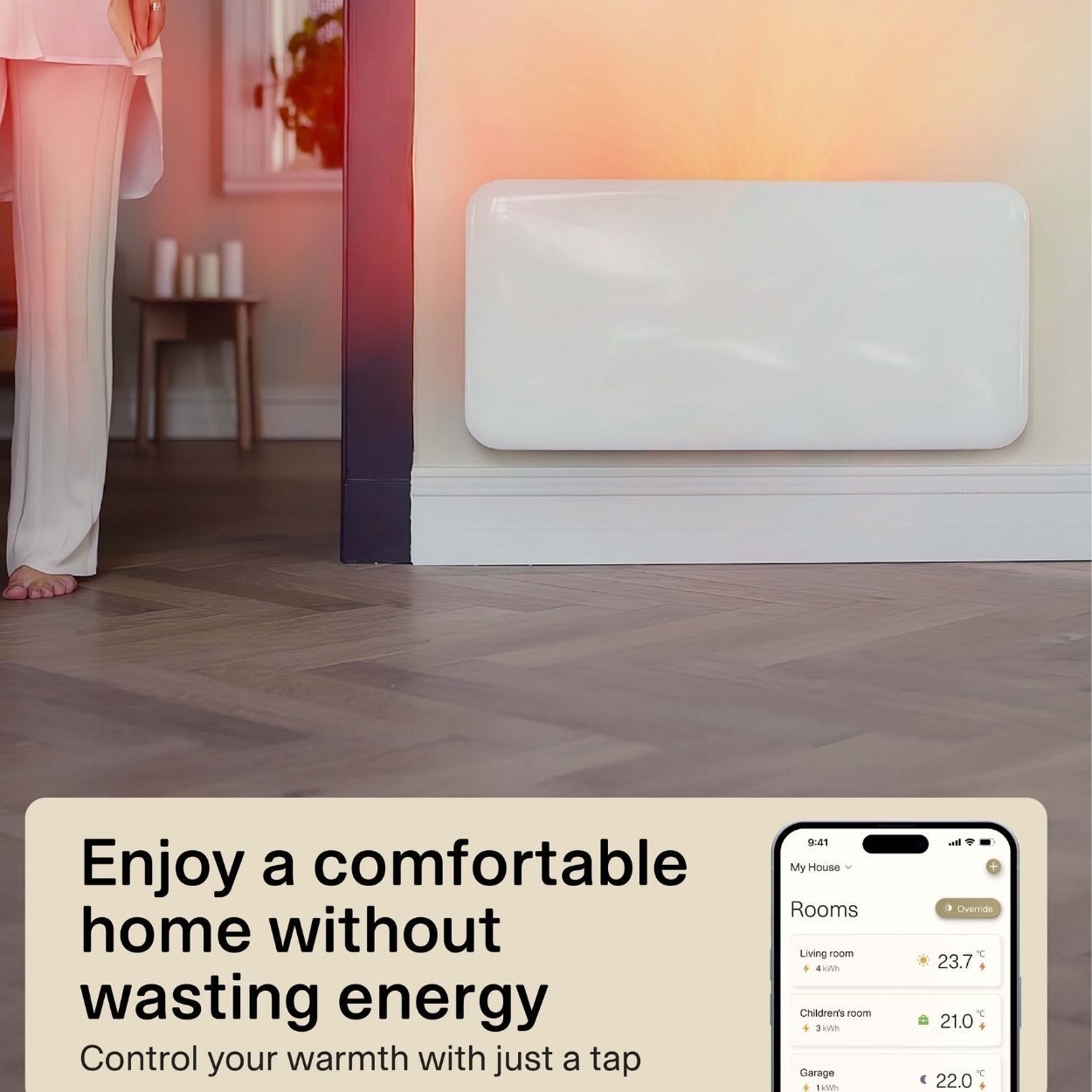 Mill Invisible Smart WiFi Panel Heater 1500W portable / wall-mounted  