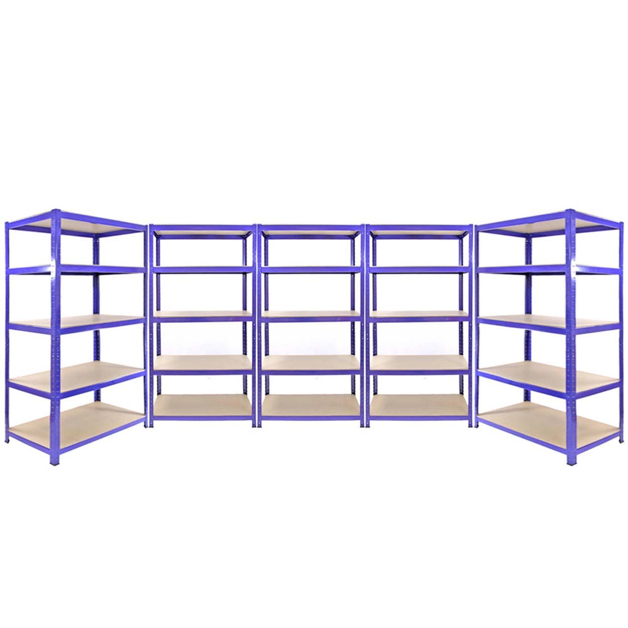 3 x Q-Rax Racking Blue 90 x 50 x 180cm + 2 x Racking Blue 120 x 50 x 180cm