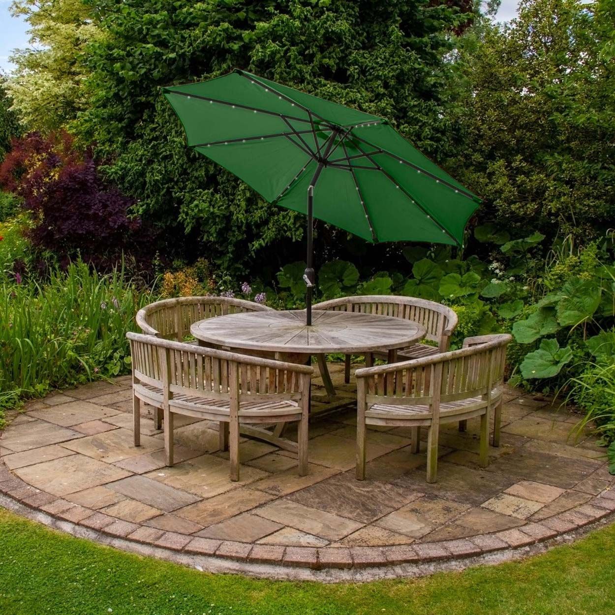 Parasol Green 2.7m LED Tilt