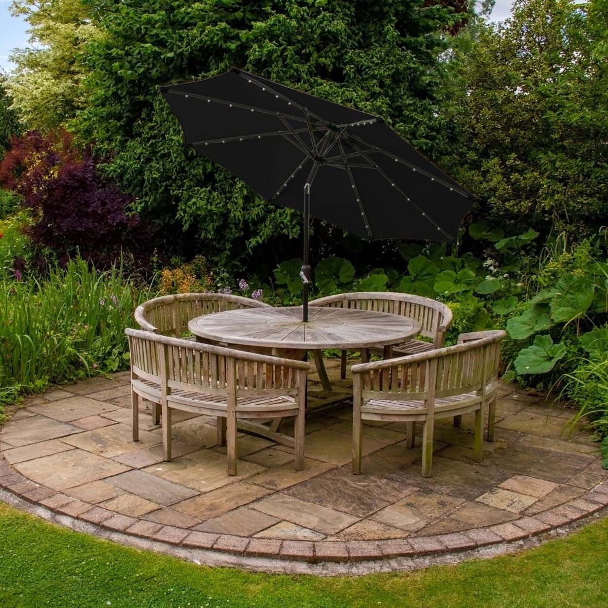 Parasol Black 2.7m LED Tilt