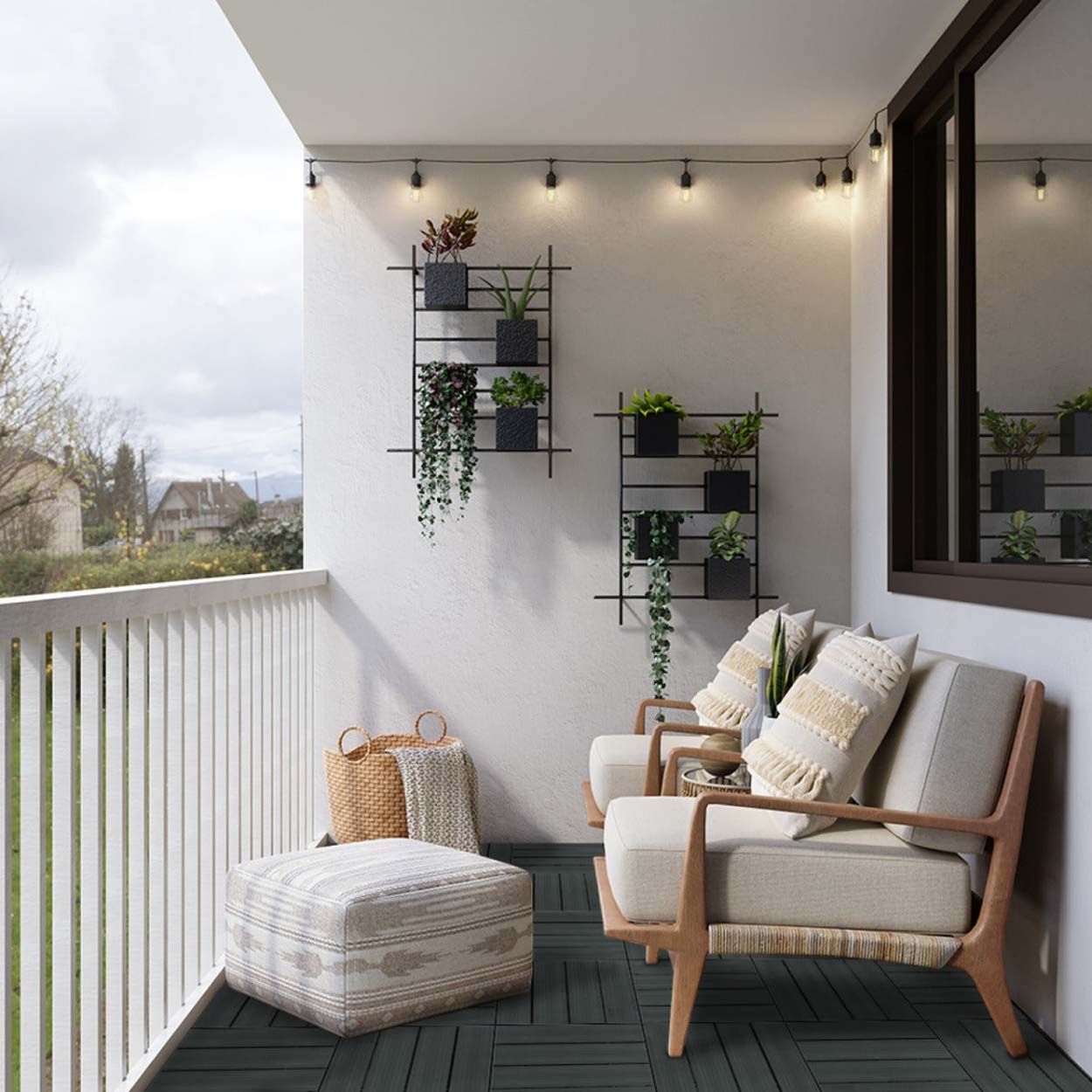 Decking Floor Tiles 30x30cm Grey 33xWPC 