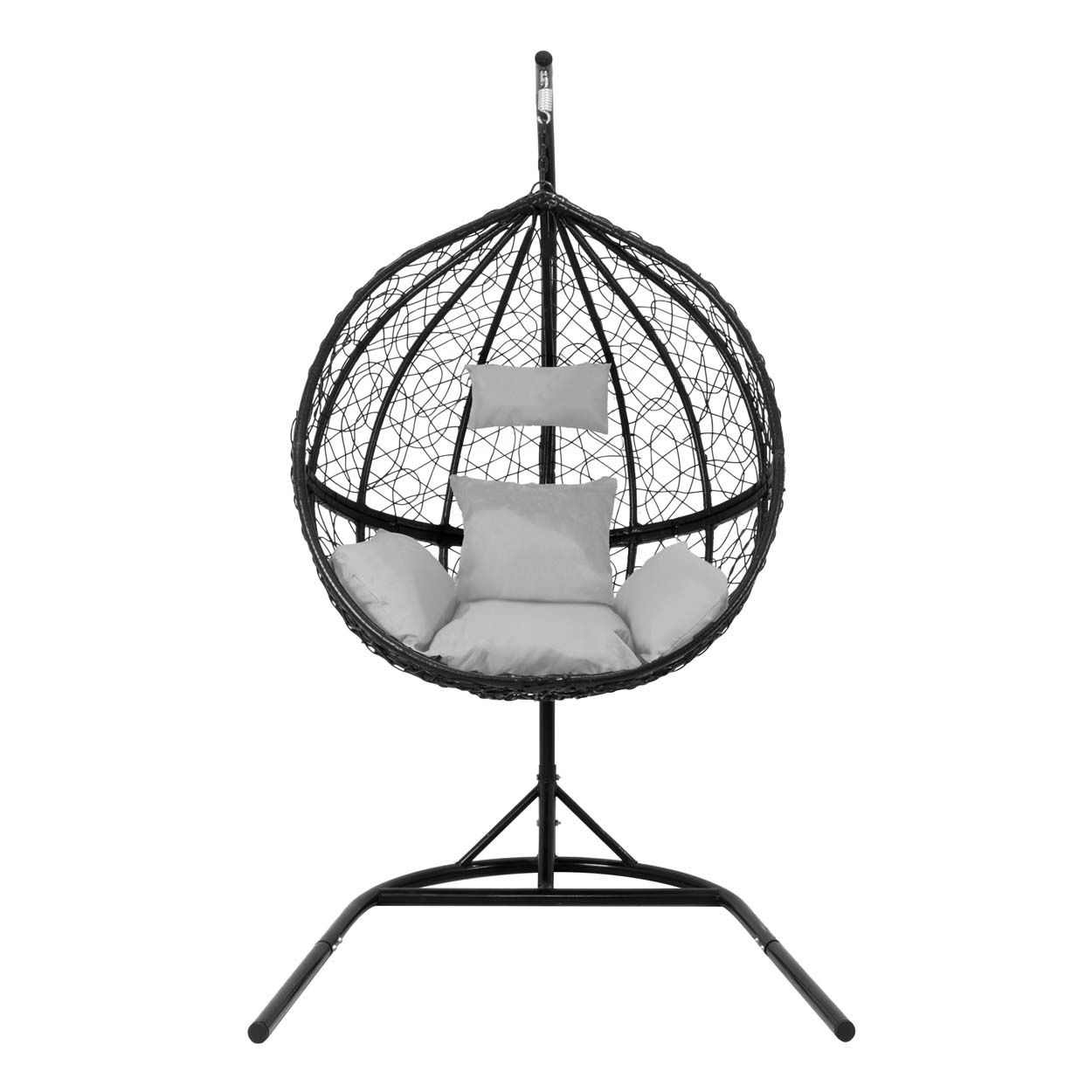 Hanging Rattan Egg Chair - Black