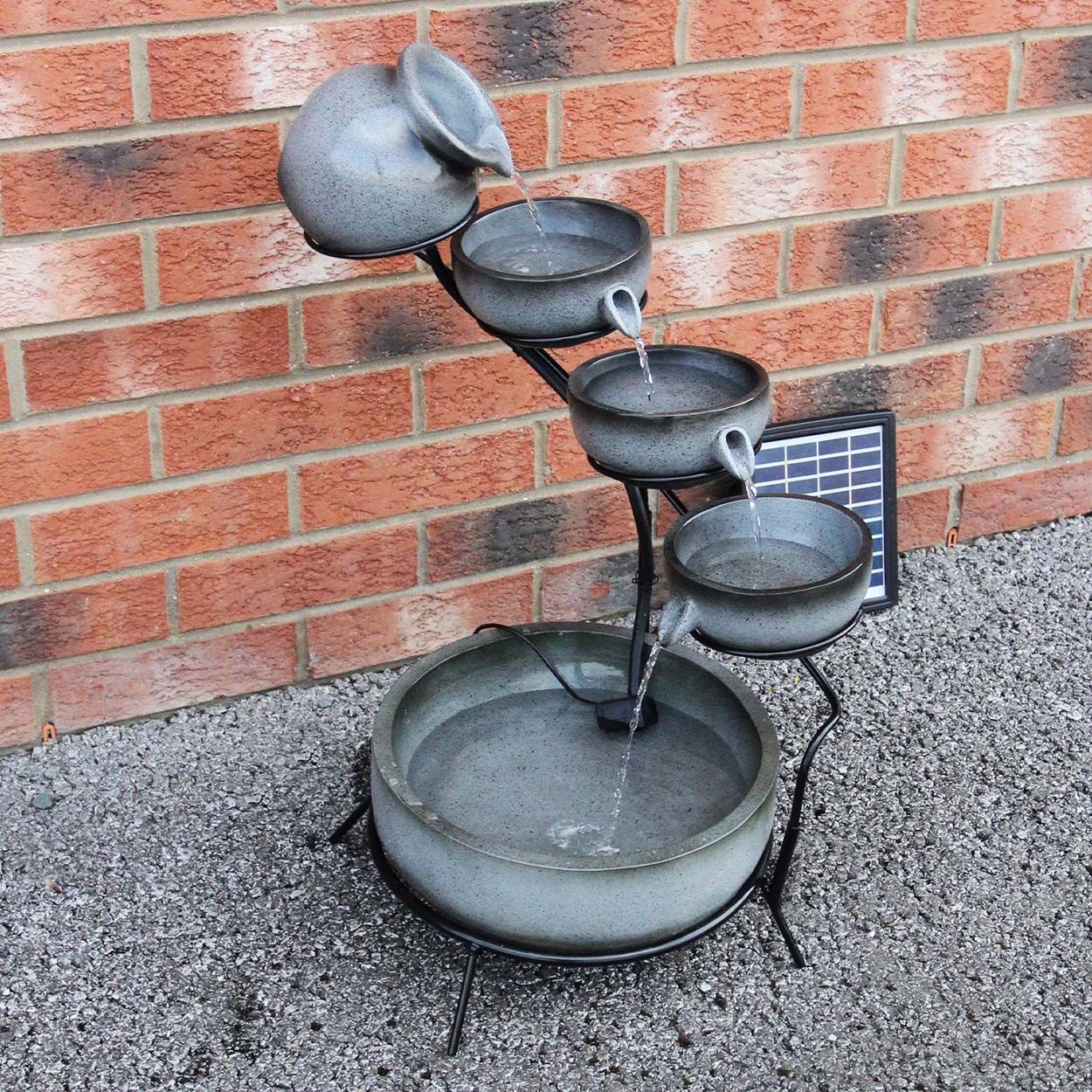 Water Feature Grey 4 Tier Spilling Bowls