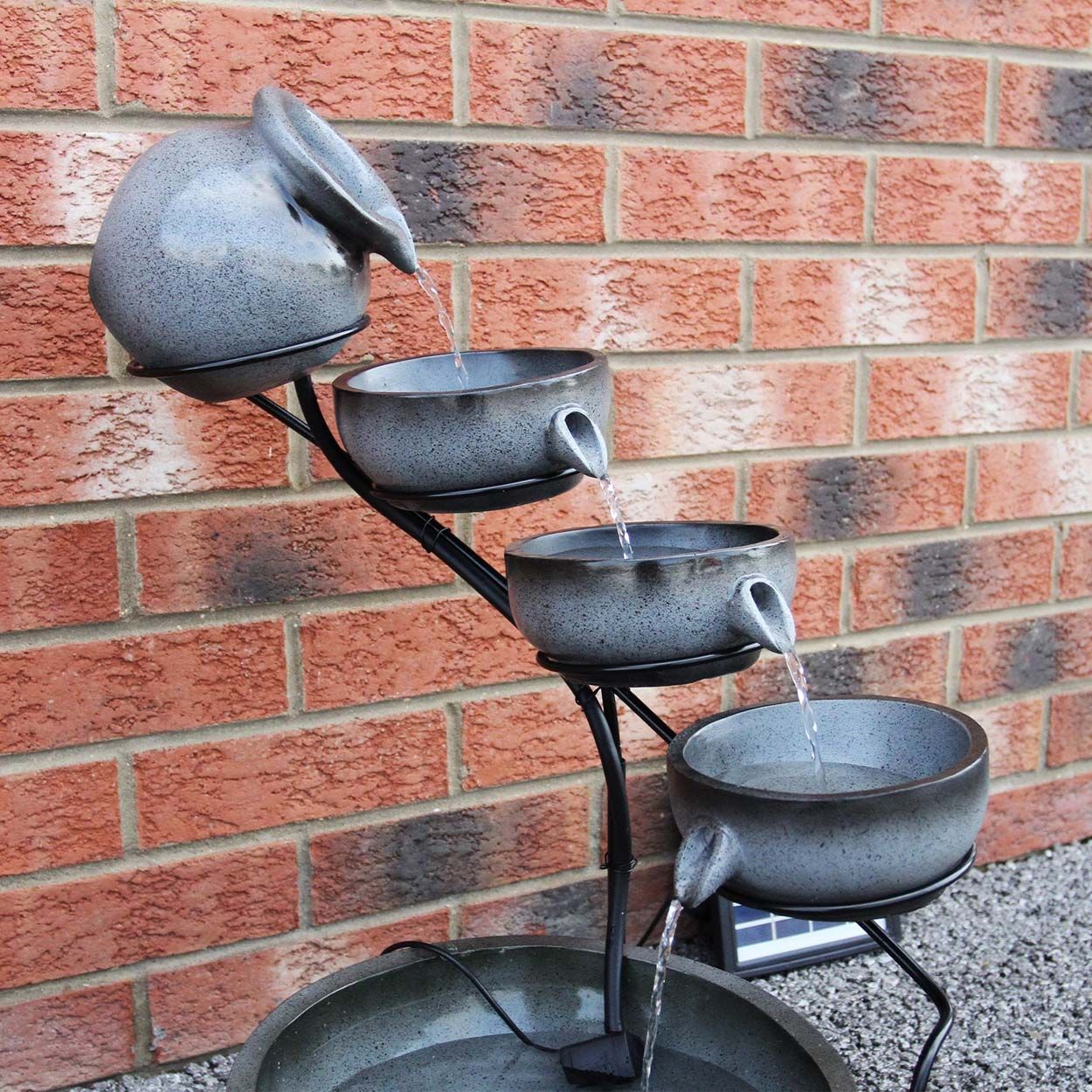 Water Feature Grey 4 Tier Spilling Bowls