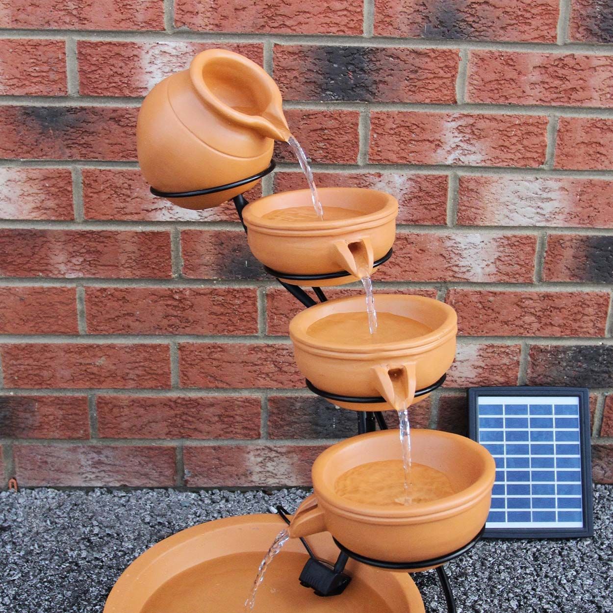 Water Feature Terracotta 4 Tier Spilling Bowls 