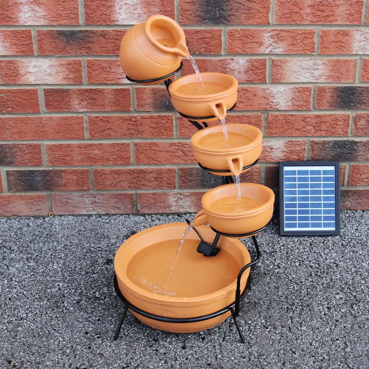 Water Feature Terracotta 4 Tier Spilling Bowls 