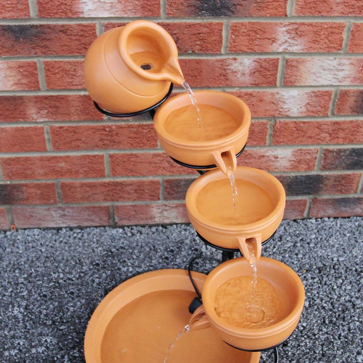 Water Feature Terracotta 4 Tier Spilling Bowls 